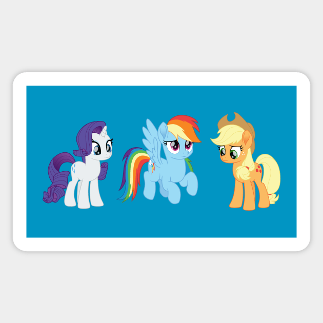 Rarity, Rainbow, and Applejack Sticker by CloudyGlow